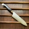Hitohira Imojiya TH 180mm Santoku VG10 Damascus Fusion Ebony Handle The Vault