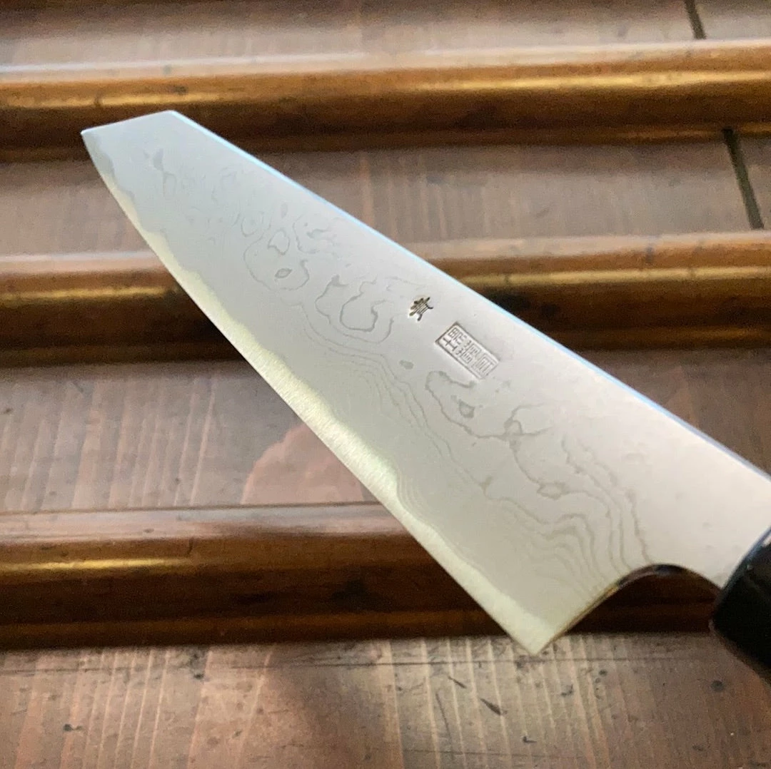 Sakai Kikumori 'Kikuzuki Uzu' 135mm Kiritsuke Petty Aogami 1 W/ Saya