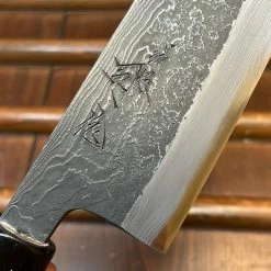 Robert Herder - Windmühlenmesser Tsukasa Hinoura 165mm Santoku Shirogami Warikomi Kitaeji Suminagashi Double Horn Enju