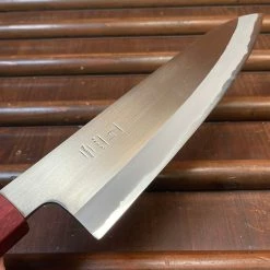 Nakajo Tagai Sanjo 210mm Gyuto Migaki Stainless Clad Shirogami 2 Oak And Bubinga Handle
