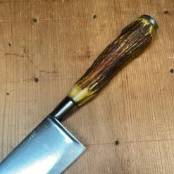 Bernal Cutlery American Nogent Style 12" Chef Forged Carbon Steel Antler Re-Handle
