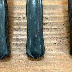 Vintage Used Vintage French Table Knives Carbon Steel Ebony Acier Fondu Late 19th Early 20th C