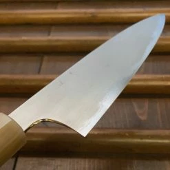 Hitohira Togashi 165mm Utility Kasumi Stainless Clad Shirogami 1 Ebony Handle