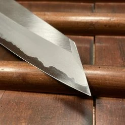 Hitohira Togashi 240mm Kiritsuke Gyuto Stainless Clad Shirogami 1 Taihei Macasser Ebony & Horn