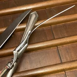 Bernal Cutlery Unmarked 3pc Carving Set Carbon Steel Sterling Handles USA 1890’s-1920’s?