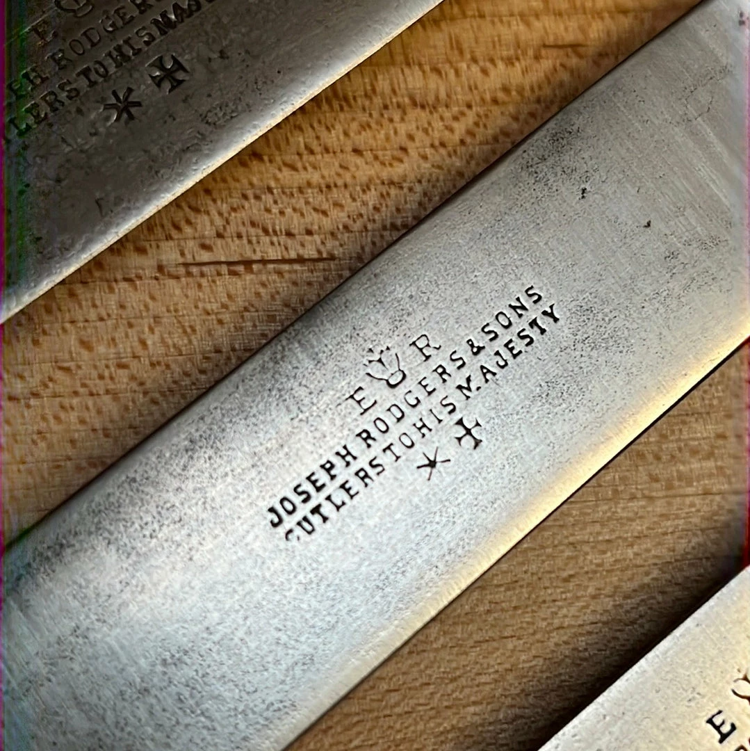 Bernal Cutlery Joseph Rodgers & Sons Set Of 6 Dinner Knives Carbon Steel Edwardian ~1901-1910