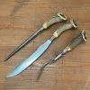 Vintage Used Vintage Meriden Cutlery Co Carving Set Carbon Steel Crown Stag 1918-1925
