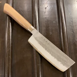 Hitohira TD 150mm Nakiri Stainless Clad Aogami 2 Nashiji Western - On Order
