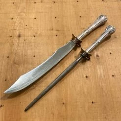Bernal Cutlery Keen Kutter Carving Knife & Steel Carbon Steel & Silverplate 1920’s?