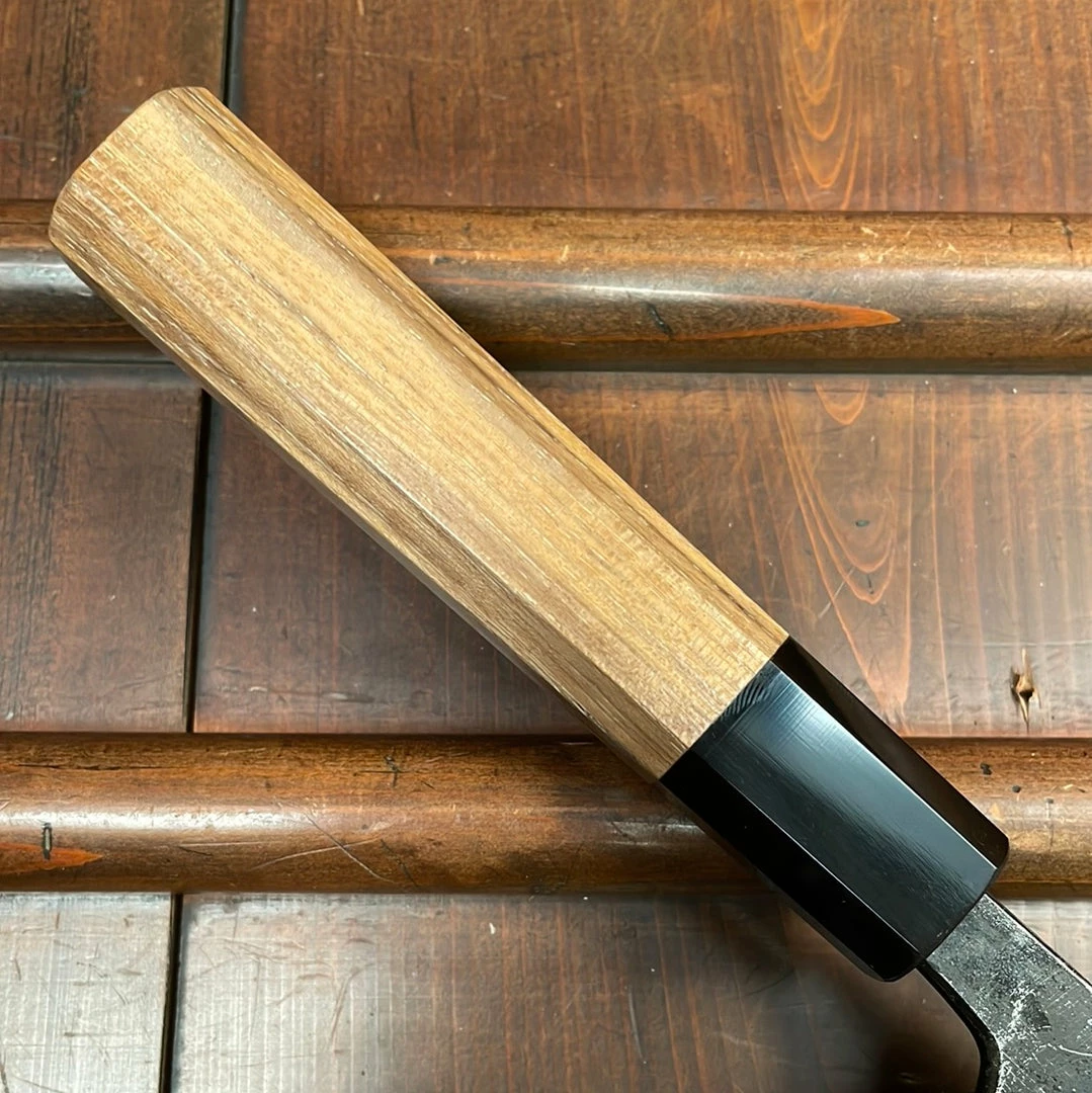 H&K Hatsukokoro Kumokage 180mm Bunka Aogami 2 Kurouchi Carbon Damascus Oct Teak Horn