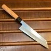 Hitohira Kikuchiyo Kyuzo 210mm Kiritsuke Gyuto Iron Clad Shirogami 2 Migaki Cherry/Ebony Handle
