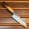 Fukui Hado Sumi 165mm Santoku Shirogami #2 Kurouchi Finish - Burnt Oak
