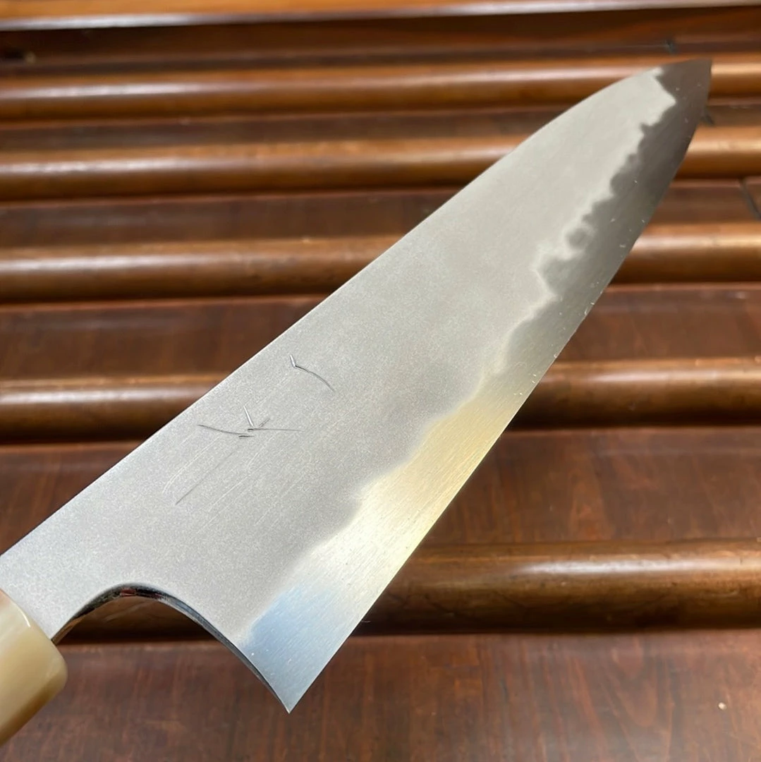 Hitohira Tanaka Yohei 210mm Gyuto Aogami 1 Kasumi Ebony Handle