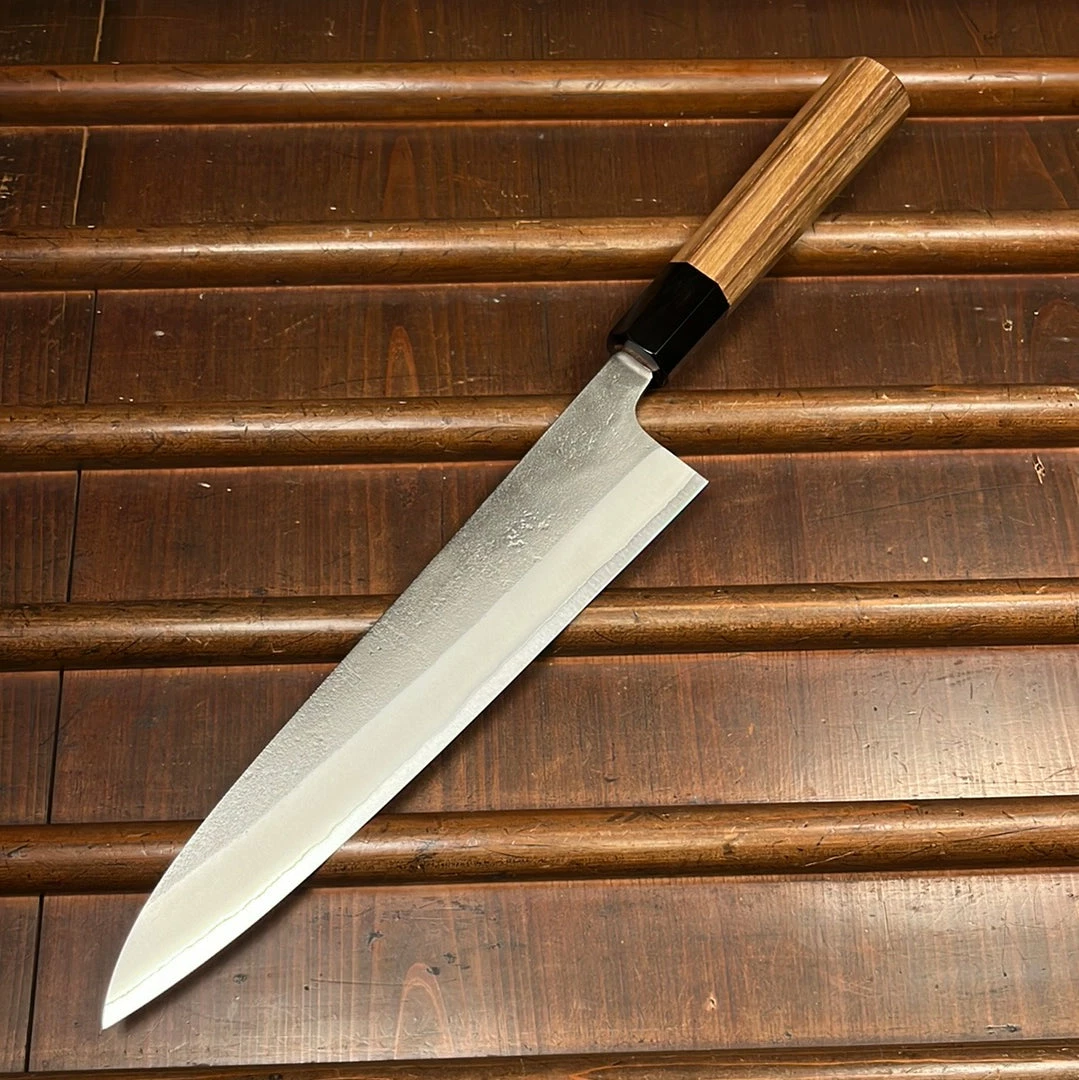 H&K Yoshikane 240mm Gyuto Shirogami 2 Nashiji Teak Handle