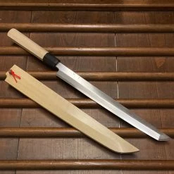 Hitohira Kikuchiyo Manzo 300mm Sakimaru Takobiki Aogami 2 Ho Wood W/ Saya