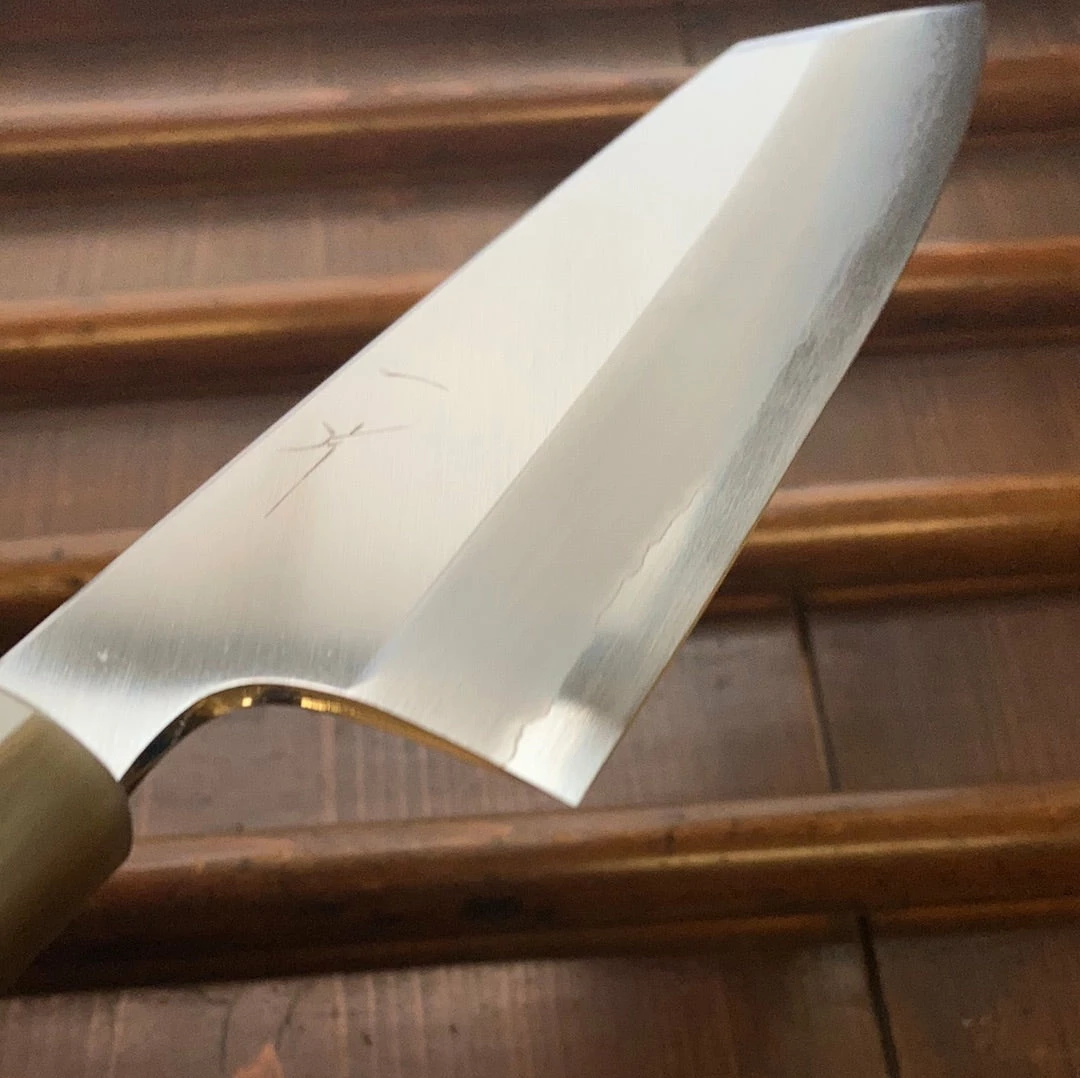 Hitohira Togashi 210mm Kiritsuke Gyuto Stainless Clad Shirogami 1 Ziricote Handle
