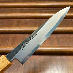 Fukui Hado Sumi 135mm Petty Shirogami #2 Kurouchi Finish - Burnt Oak