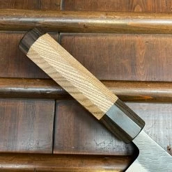 H&K Yoshikane 210mm Gyuto Shirogami 2 Kurouchi Tsuchime Enju W Double Ebony Ferrule