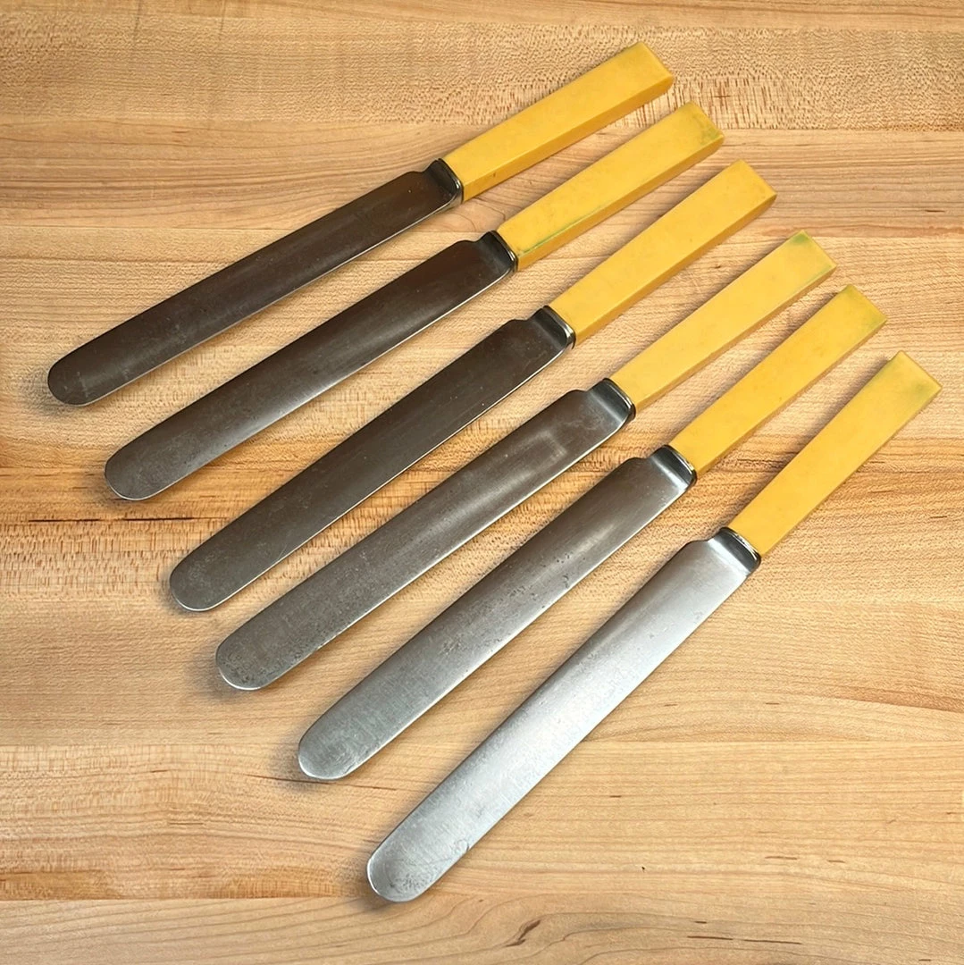 Bernal Cutlery Joseph Rodgers & Sons Set Of 6 Dinner Knives Carbon Steel Edwardian ~1901-1910