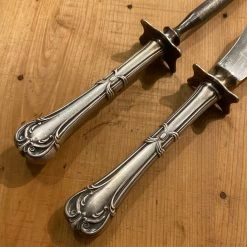 Bernal Cutlery Keen Kutter Carving Knife & Steel Carbon Steel & Silverplate 1920’s?