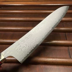 Hitohira Imojiya TH 240mm Gyuto VG10 Damascus Fusion Ebony Handle