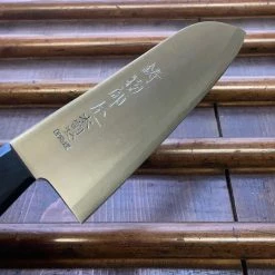Hitohira New Old Stock Imojiya OKD 180mm Santoku Stainless Clad Shirogami 2 Pakka Handle