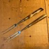 Bernal Cutlery Fork Set In Box Chromed Carbon Steel & Horn Germany Pickles? Hors D'ourve ? 1950s?