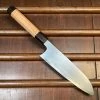 Hitohira Gorobei Rikichi 165mm Santoku Aogami 2 Kasumi Ho Wood