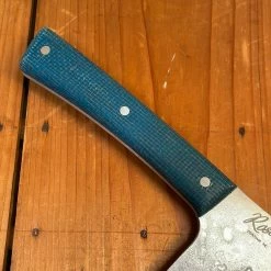 Silverthorn Butcher's Cleaver 1084 Carbon Steel Green Burlap Micarta Handle