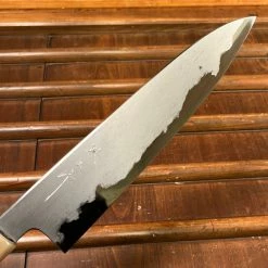 H&K Tetsujin Hamono 210mm Gyuto Aogami 2 Wrought Iron Blonde Ebony