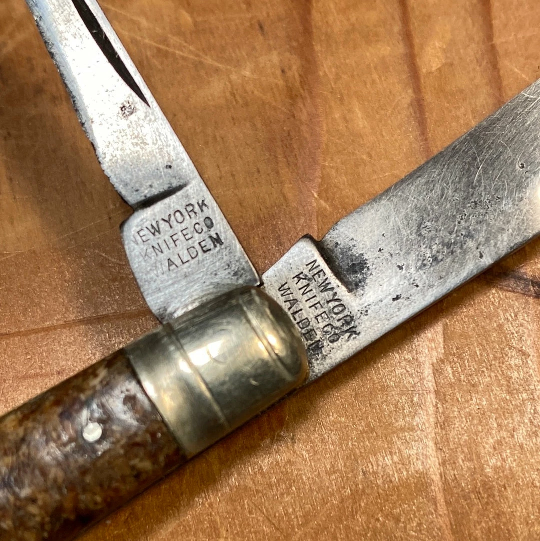 Bernal Cutlery The Vault NY Knife Co 2 7/8โ Dog Leg Jack Knife Pyralin 1856-1931