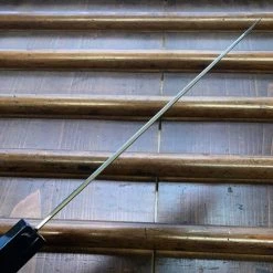 Hitohira Togashi 210mm Kiritsuke Gyuto Kasumi Stainless Clad Shirogami 1 Ebony Handle BLACK Ferrule