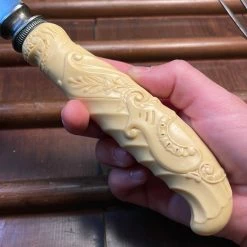 Bernal Cutlery L F & C Aetna Works Carving Set Molded Celluloid & Carbon Steel