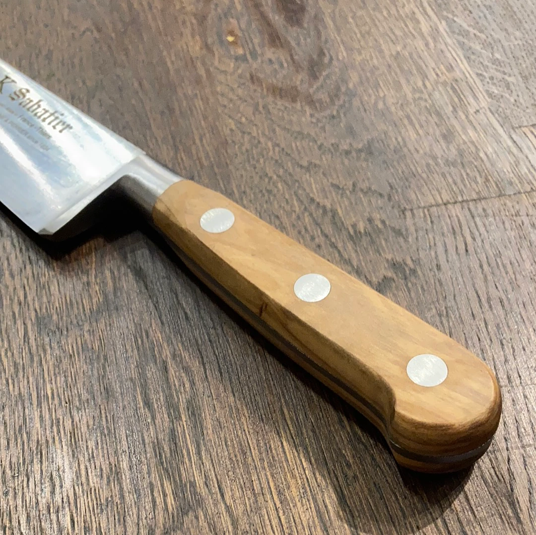 K Sabatier 8" Chef 'Authentique' Carbon Steel - Olive Handle