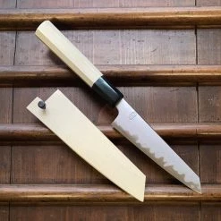 Sakai Kikumori 'Kikuzuki Uzu' 135mm Kiritsuke Petty Aogami 1 W/ Saya