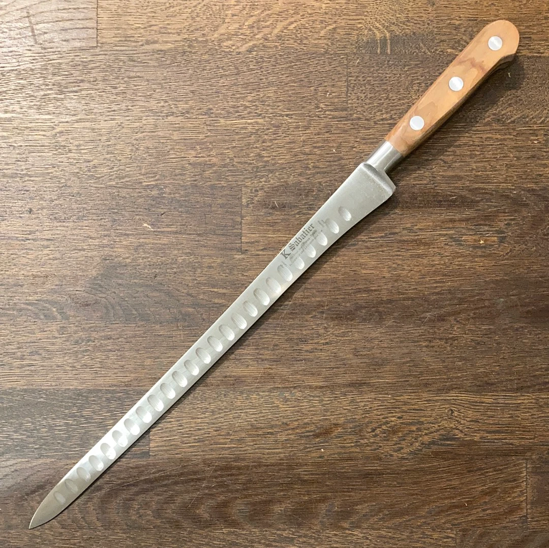 K Sabatier Authentique 12" Flexible Salmon Slicer Stainless - Olive Handle