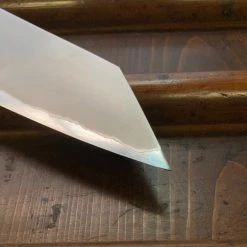 Hitohira Togashi 210mm Kiritsuke Gyuto Kasumi Stainless Clad Shirogami 1 Ebony Handle BLACK Ferrule