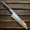 Hitohira Togashi 240mm Kiritsuke Gyuto Stainless Clad Shirogami 1 Ziricote Handle