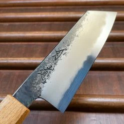 Fukui Hado Sumi 135mm Ko-Bunka Shirogami #2 Kurouchi Finish - Burnt Oak