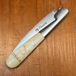 Au Sabot 13cm Corsican Vendetta Stainless Pocket Knife Cow Bone Scrimshaw