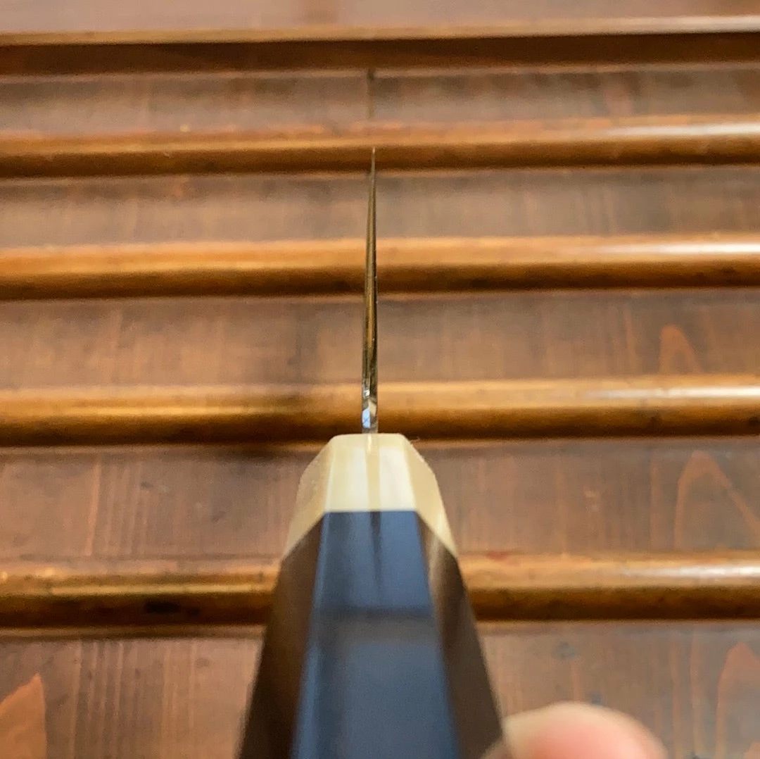 Hitohira Togashi 240mm Kiritsuke Gyuto Kasumi Stainless Clad Shirogami 1 Ebony Handle BLONDE Ferrule