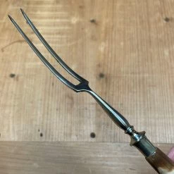 Bernal Cutlery Fork Set In Box Chromed Carbon Steel & Horn Germany Pickles? Hors D'ourve ? 1950s?