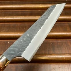 H&K Nigara Hamono SG2 150mm Honesuki Kaku Kurouchi Tsuchime Stabilized Maple Burl Western Handle