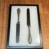 Vintage Antique French Table Knives Paris Silver Handles In Shadow Box 19th C