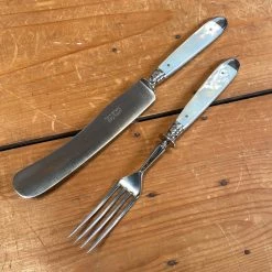 Bernal Cutlery Fein Stahl Buckels Table Knife & Fork Hand Ground Mother Of Pearl 1900-1920's? The Vault