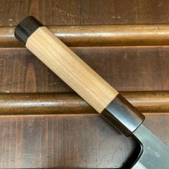 Hitohira Togashi 180mm Nakiri Aogami 2 Kurouchi Cherry Handle (Ebony End)