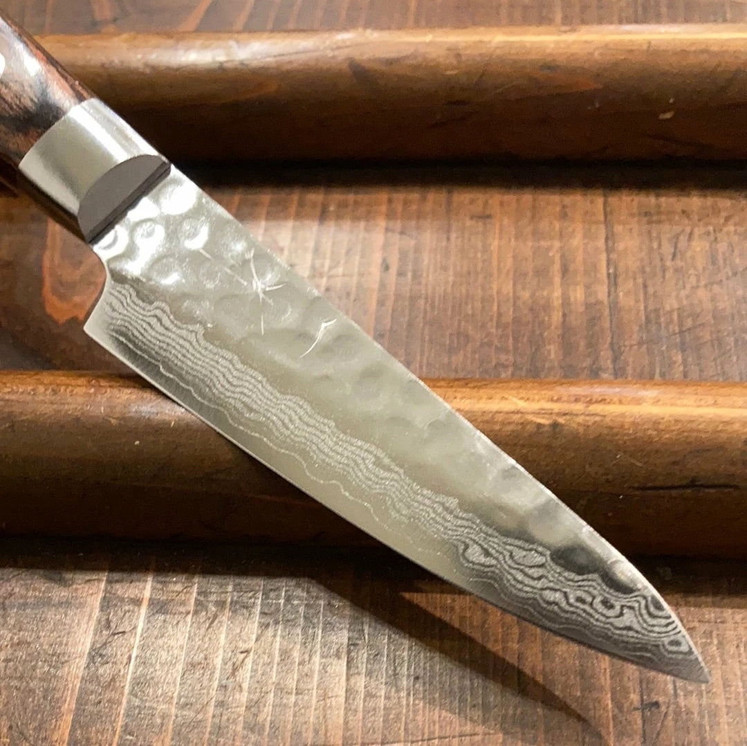 Hitohira HG 85mm Paring Stainless Tsuchime Damascus