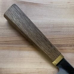 Blenheim Forge 225mm Slicer - Stainless Clad Aogami Super - Fumed Oak And Brass Handle