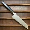 Hitohira Togashi 210mm Kiritsuke Gyuto Kasumi Stainless Clad Shirogami 1 Ebony Handle BLONDE Ferrule