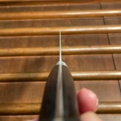 Hitohira Morihei Hisamoto Hagane 185mm Santoku Carbon Steel Pakka Handle